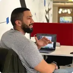 person with laptop