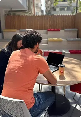 person with laptop